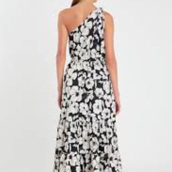 $210 English Factory Women's Floral One Shoulder Long Dress Size M - Picture 2 of 2
